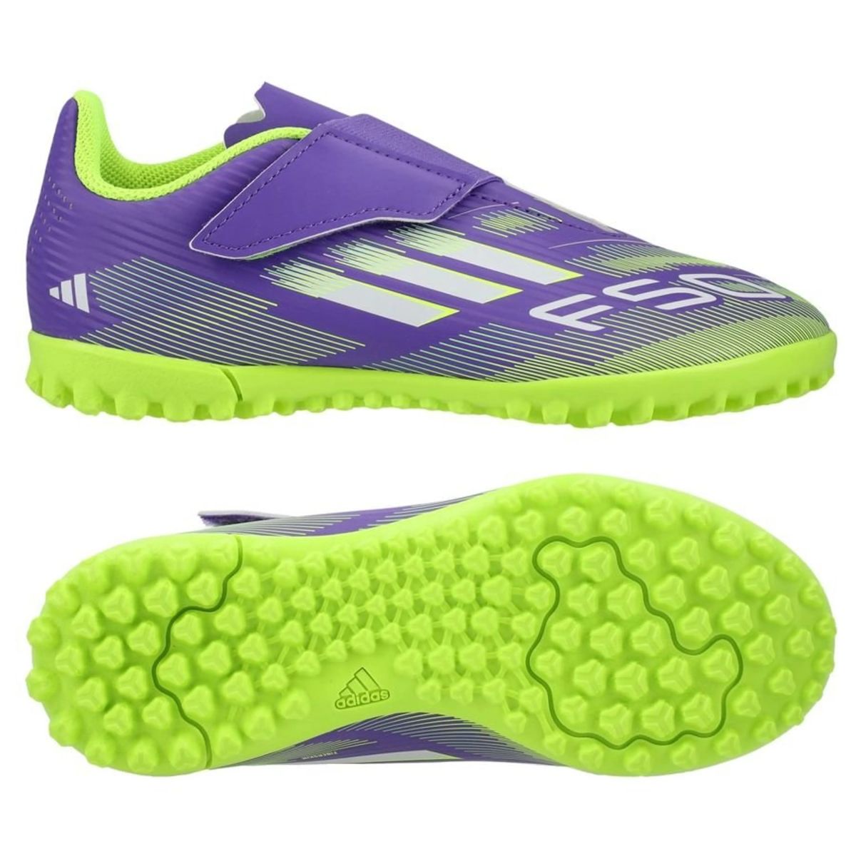 adidas Junior F50 Club Hook-and-Loop TF Astro Turf Football Trainers