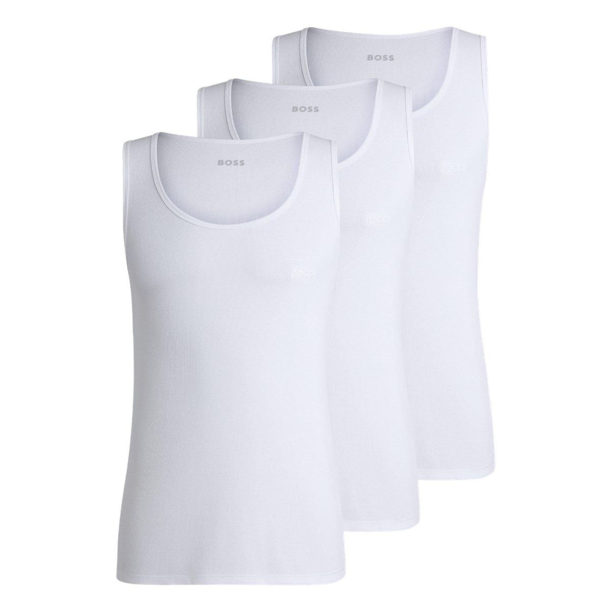 Hugo Boss 3 Pack Ribbed Classic Tank Tops
