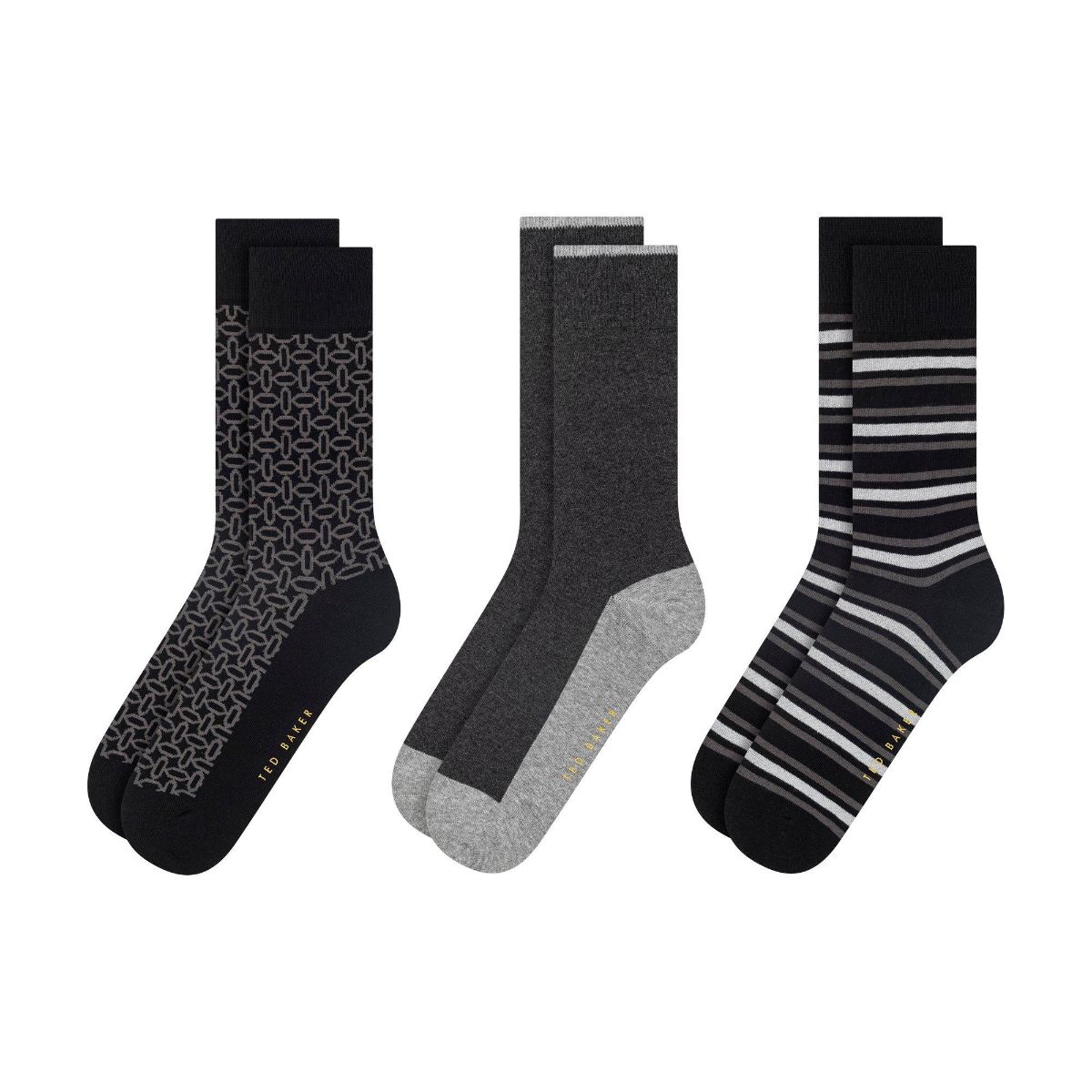 TED BAKER 3 Pack Mens Cotton Blend Sock