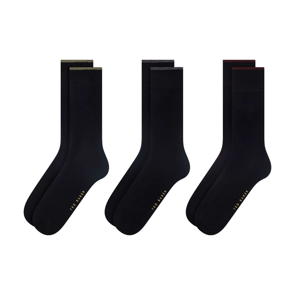 TED BAKER 3 Pack Mens Cotton Blend Sock