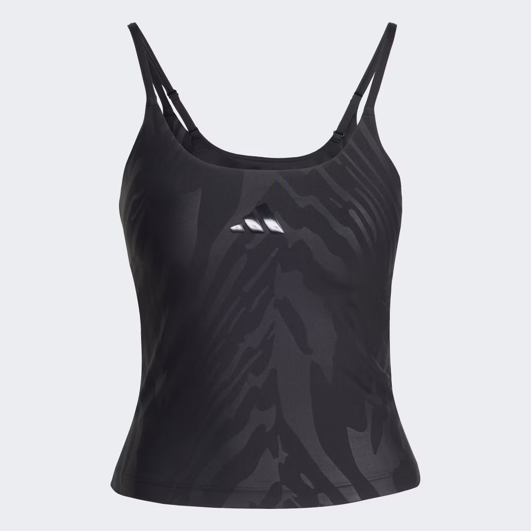 adidas Optime All-Over Print Long Sleeve Tank Vest Top