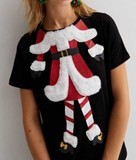 GAME ON MRS CLAUS LADIES T OFM
