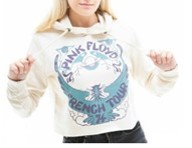 PINK FLOYD FRENCH TOUR WNS CROP HOOD OFM